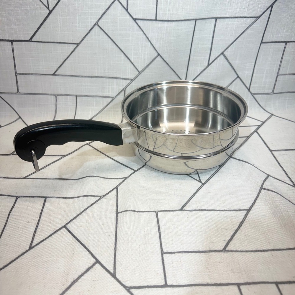 Saladmaster Steamer Basket Insert 8 Inch Silver Stainless Steel Tri-Clad 18-8